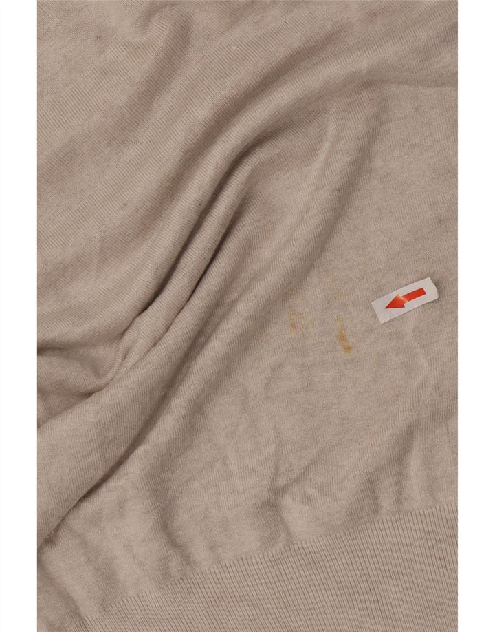 Suéter feminino Zara com gola redonda, Reino Unido 10 pequeno rayon bege