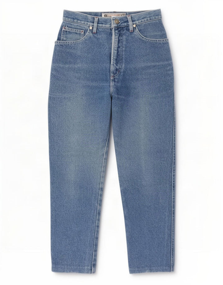Jeans cônicos femininos Krizia W28 L25 azul