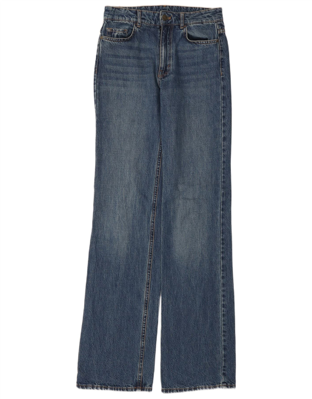 Calça jeans feminina de cintura alta Massimo Dutti W34 L35 algodão azul