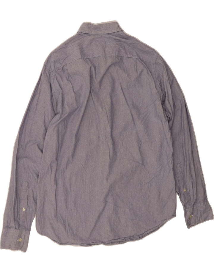 J. CREW Mens Tailored Shirt Medium Blue Pinstripe Cotton Vintage J. Crew and Second-Hand J. Crew from Messina Hembry 