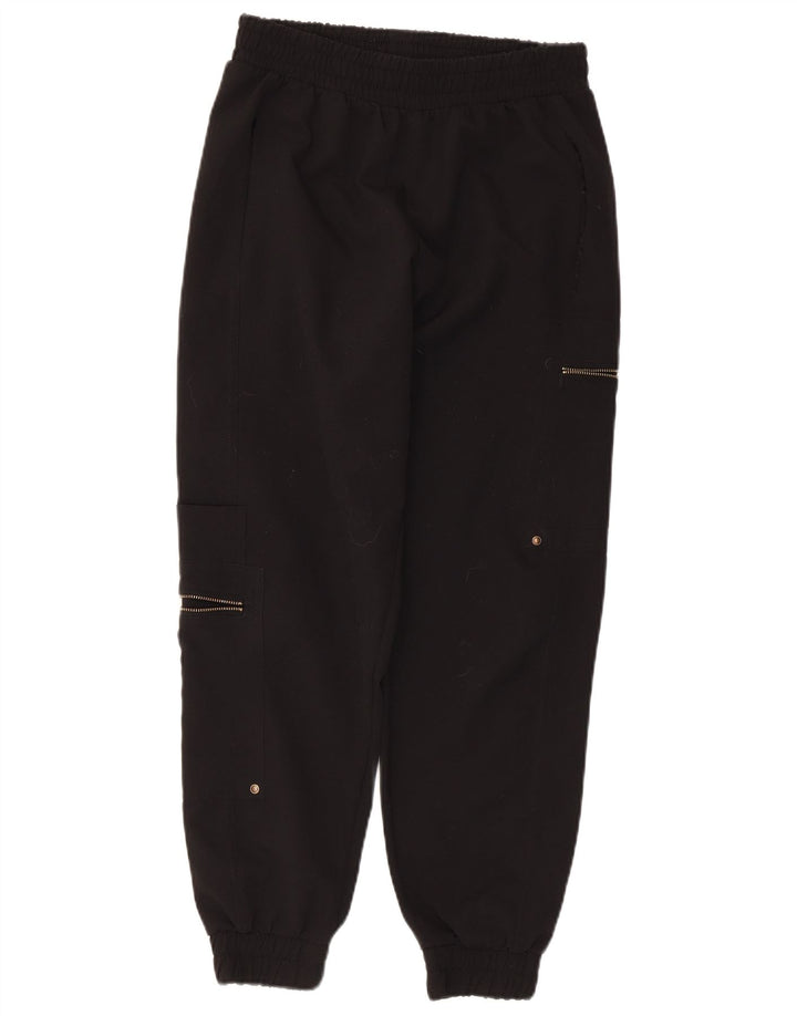 Calça esportiva feminina Zara Cargo Joggers UK 8 pequena preta