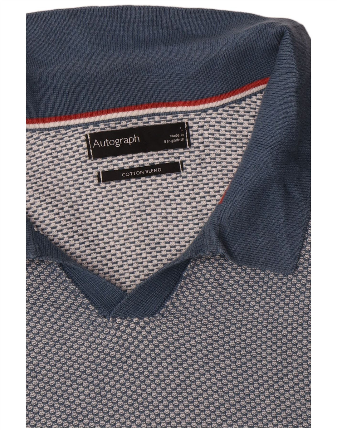 Suéter masculino Marks & Spencer Autograph Polo com gola grande azul