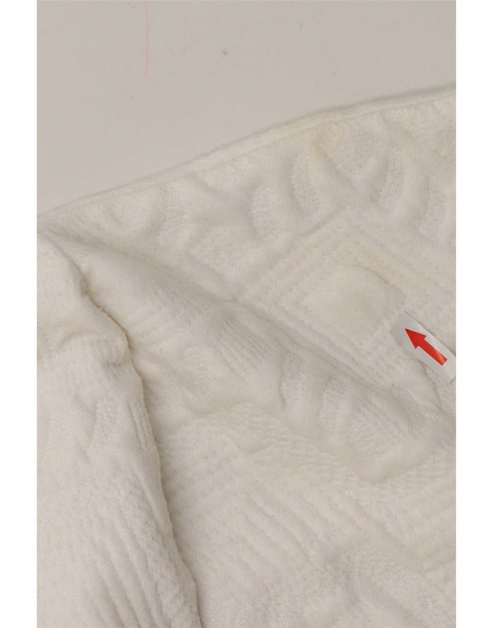 Moletom feminino Zara com ajuste relaxado Reino Unido 12 médio branco geométrico