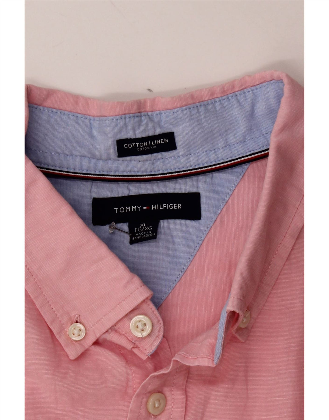 Camisa masculina TOMMY HILFIGER XL algodão rosa