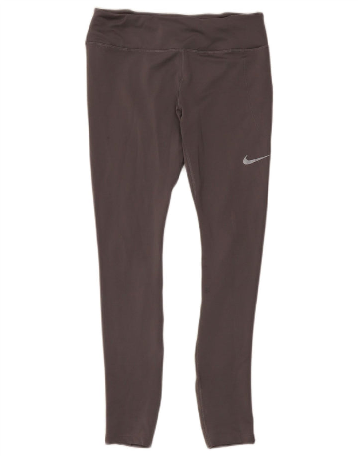 Leggings Nike Dri Fit Crop Feminino UK 12 Poliéster Cinza Médio
