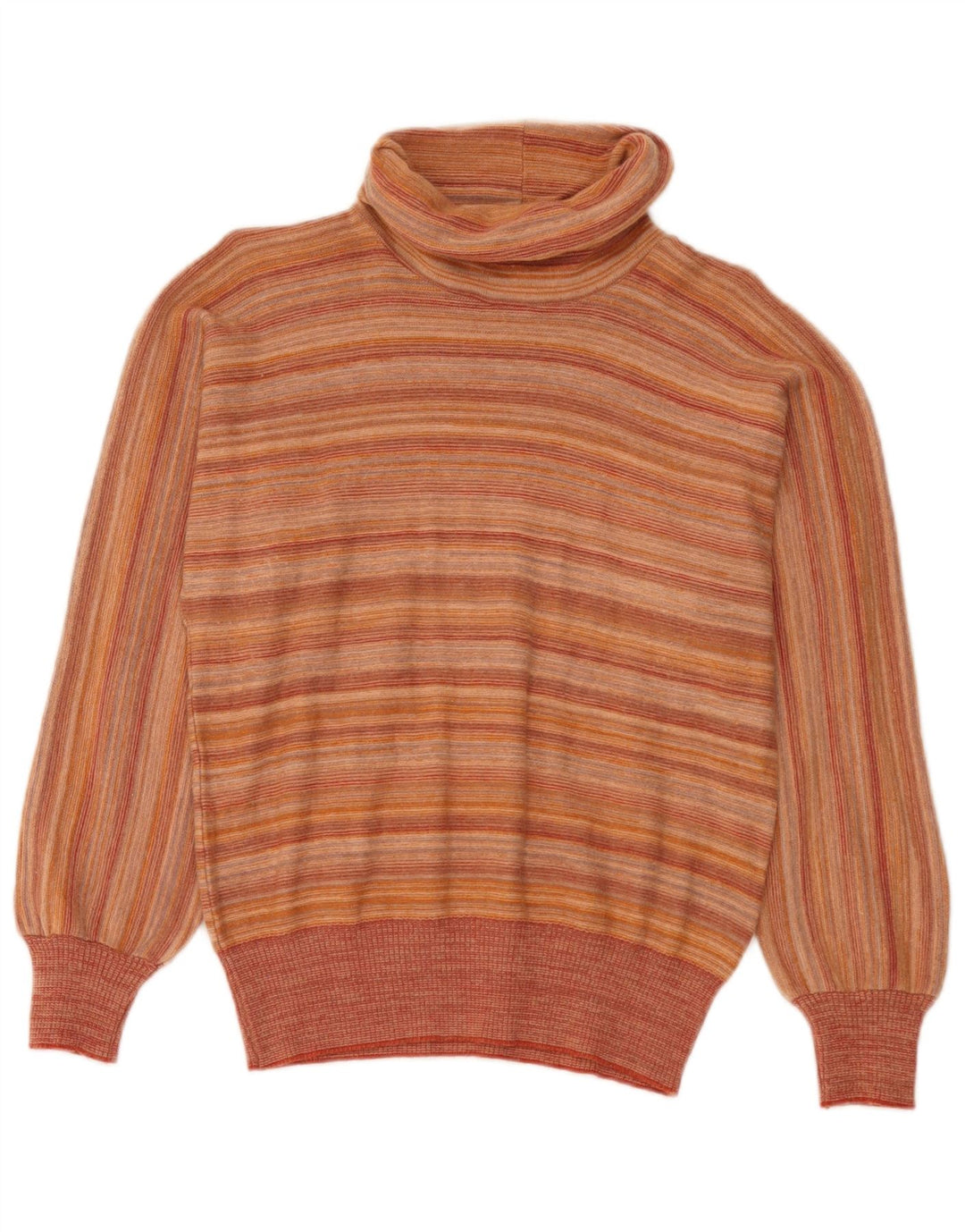 Suéter feminino vintage com gola redonda IT 44 listrado laranja médio