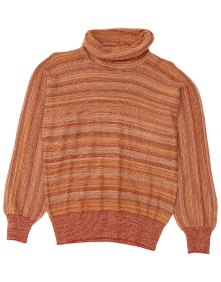 Suéter feminino vintage com gola redonda IT 44 listrado laranja médio