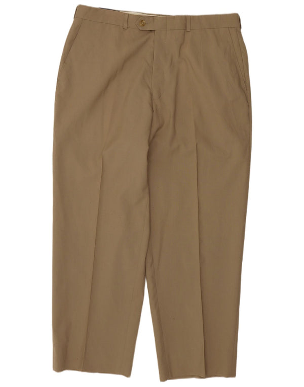 Calças masculinas de terno reto Chaps Ralph Lauren W32 L27 bege