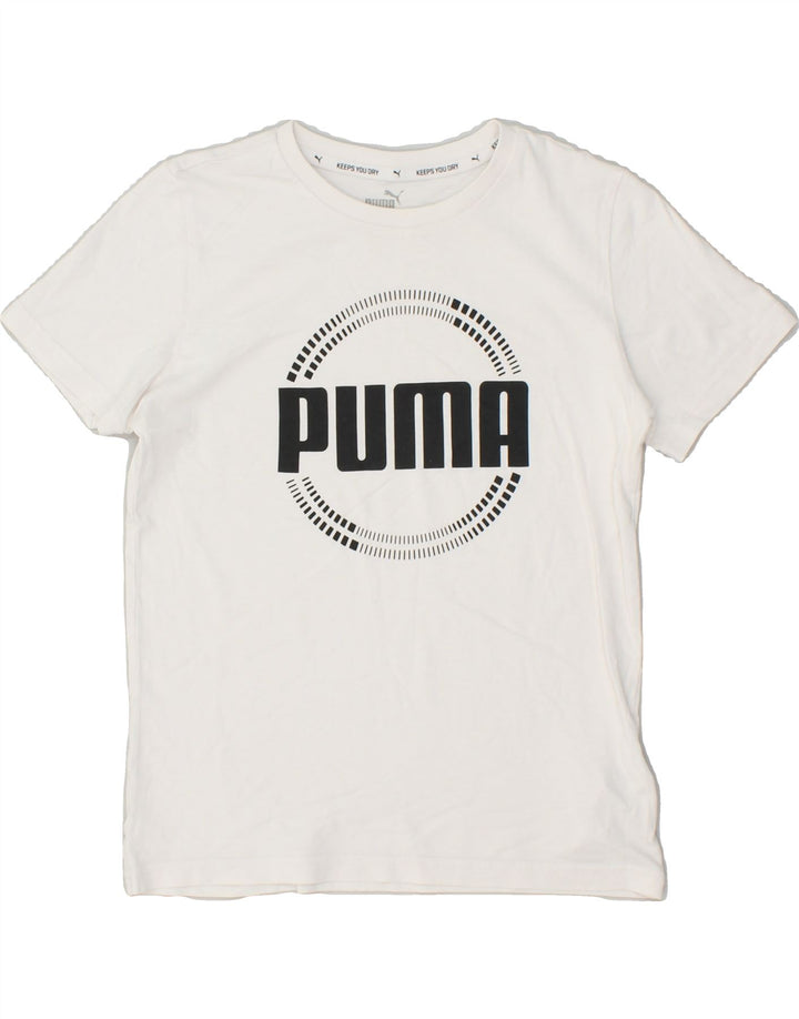 PUMA Boys Graphic T-Shirt Top 11-12 Years White Cotton | Vintage Puma | Thrift | Second-Hand Puma | Used Clothing | Messina Hembry 