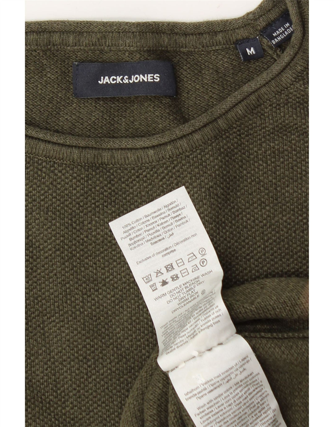 Suéter masculino Jack & Jones com gola redonda e algodão verde médio