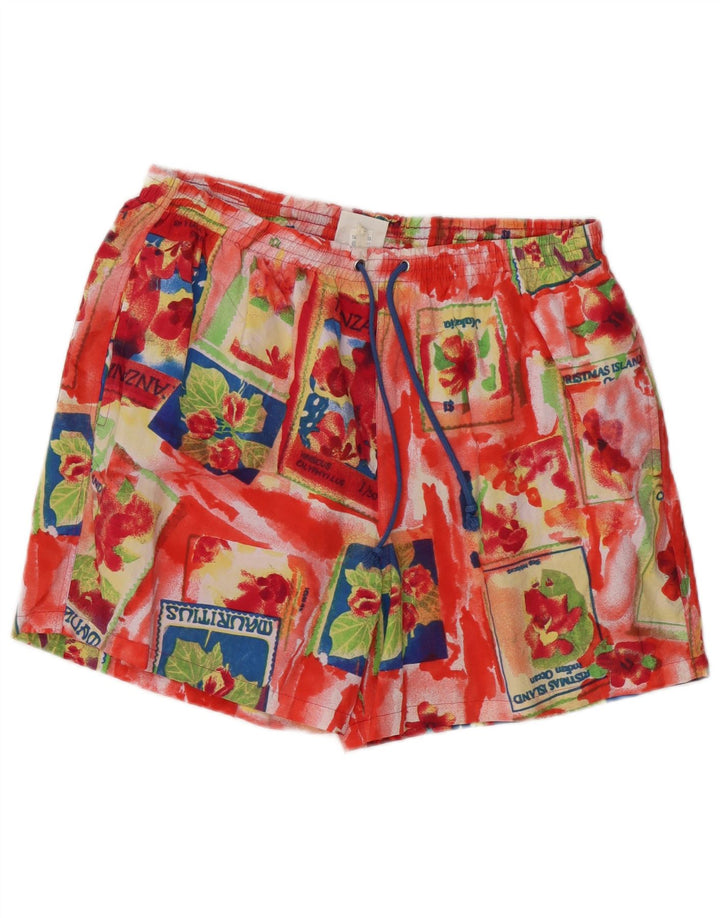 Shorts de natação masculino Allen Cox 2XL poliamida floral multicolorida