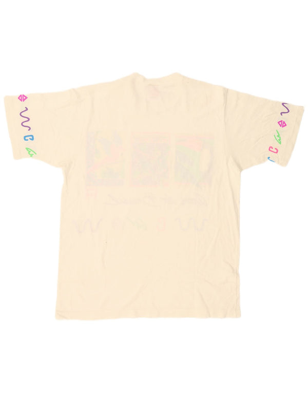 Camiseta feminina vintage com estampa gráfica UK 18 XL branca
