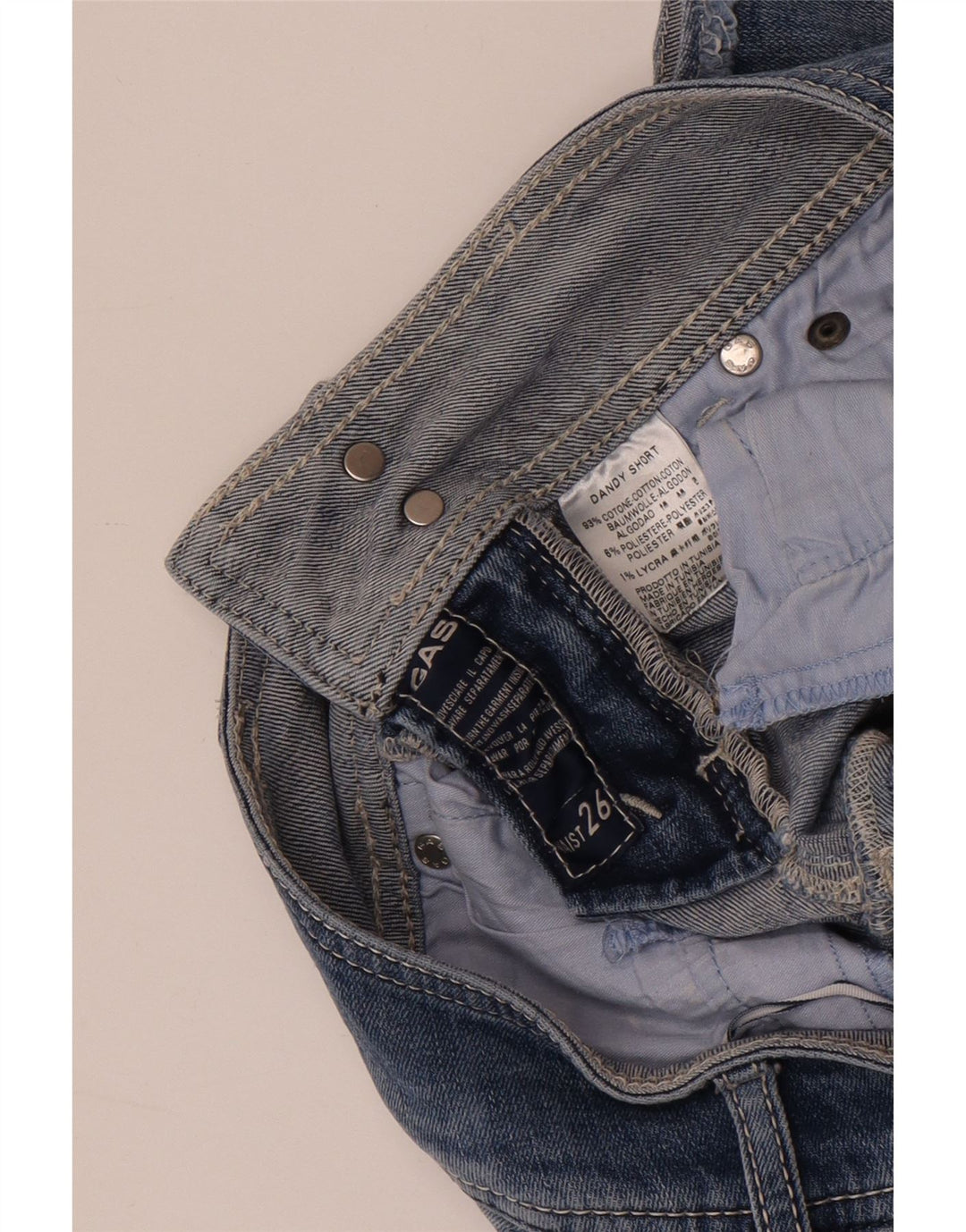 Shorts jeans feminino GUESS W26 pequeno azul algodão