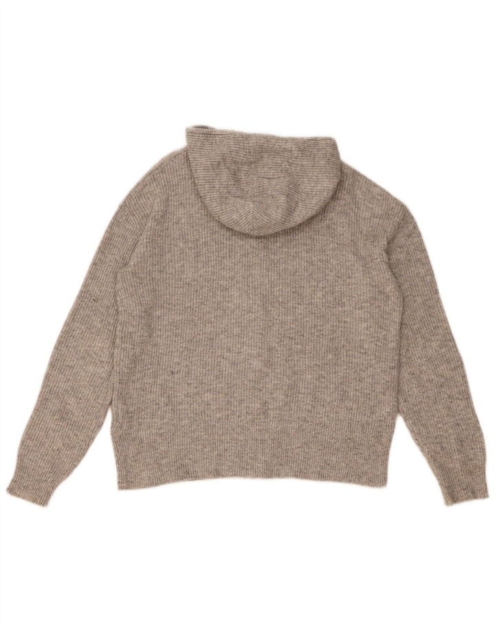 Suéter cardigã feminino com capuz MARKS & SPENCER Reino Unido 14 poliéster cinza médio