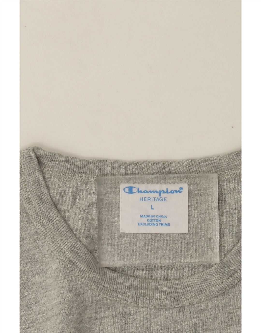 CAMPEÃO Camiseta masculina Heritage Top grande algodão manchado cinza