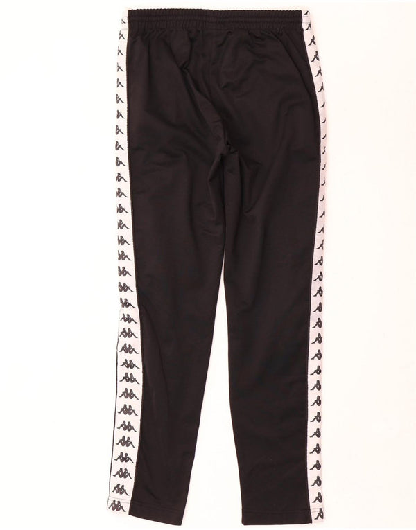 Calça de treino masculina Kappa com estampa gráfica pequena de poliéster colorido preto