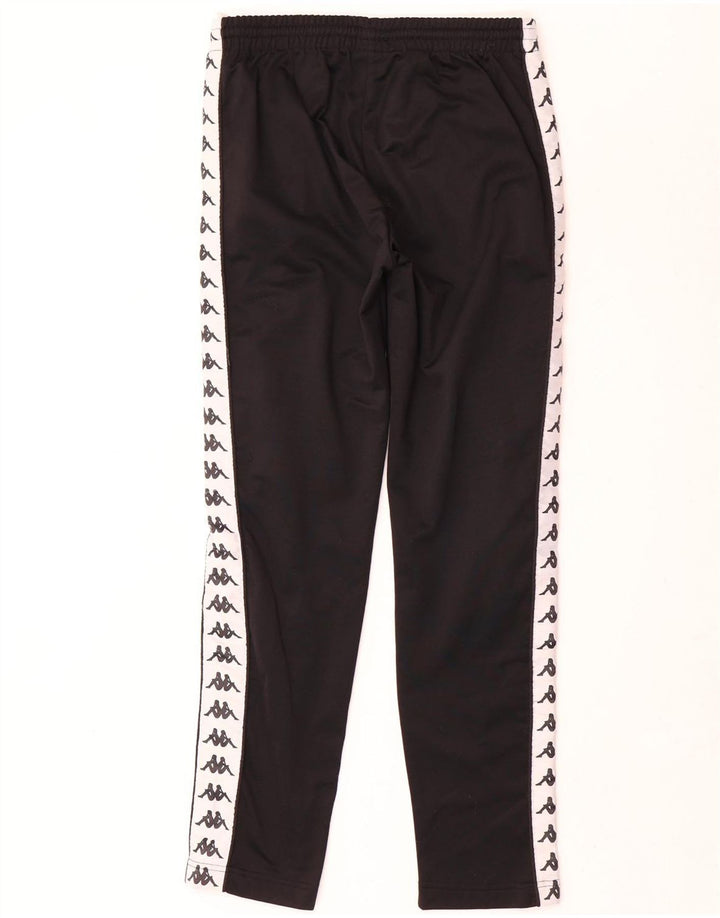 Calça de treino masculina Kappa com estampa gráfica pequena de poliéster colorido preto