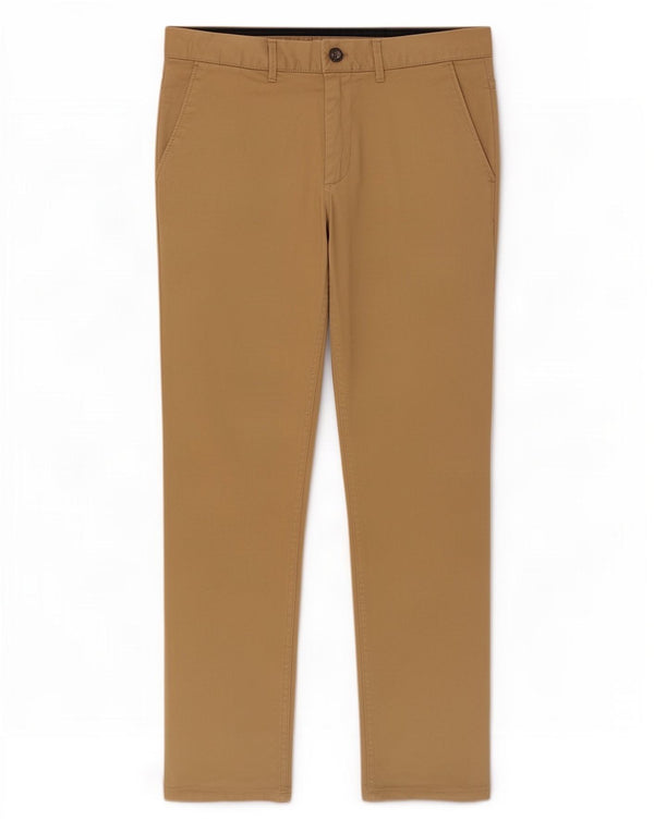 Zara Calça Chino Masculina Reta EU 42 Grande W32 L28 Algodão Bege