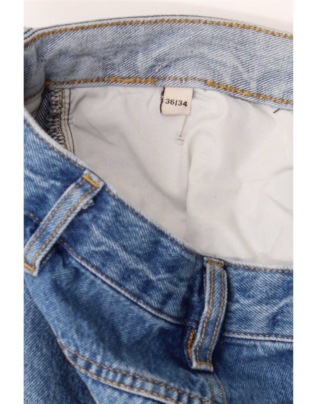 Esprit Mens Straight Jeans W36 L34 Azul Algodão