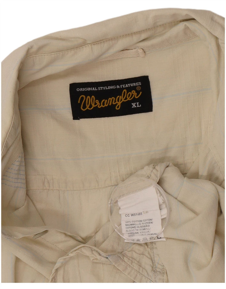 Camisa Wrangler masculina de manga curta XL algodão bege