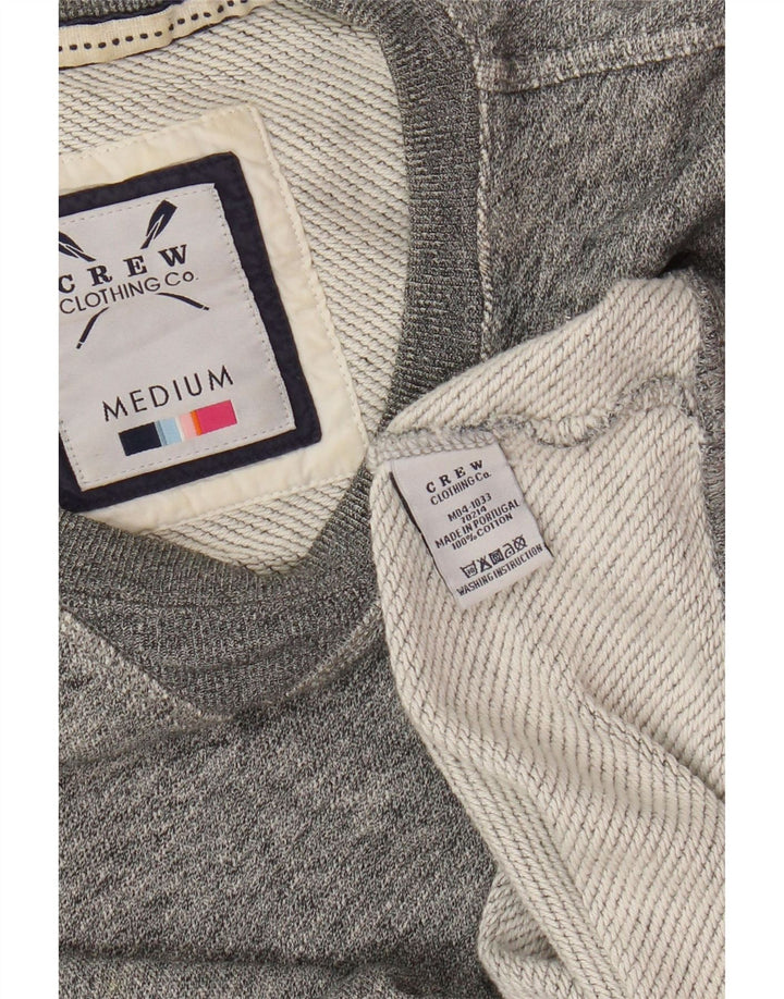 Crew Clothing Mens moletom jumper médio algodão manchado cinza