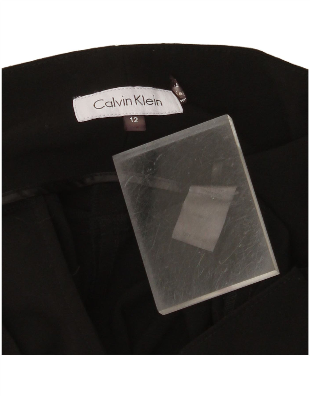 CALVIN KLEIN Calça feminina reta cortada EUA 12 grande W36 L26 preta
