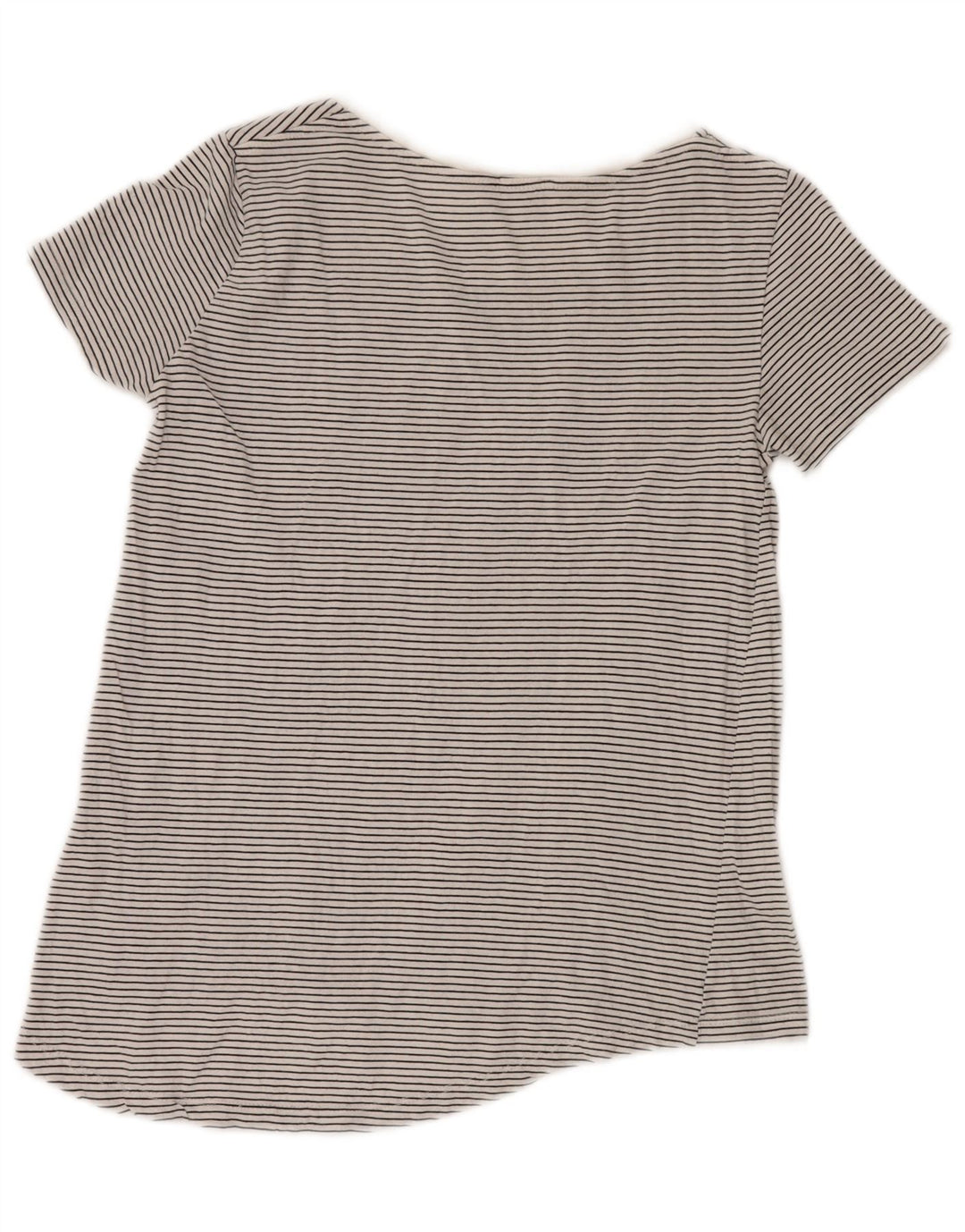 Camiseta feminina ZARA UK 10 pequena listra cinza