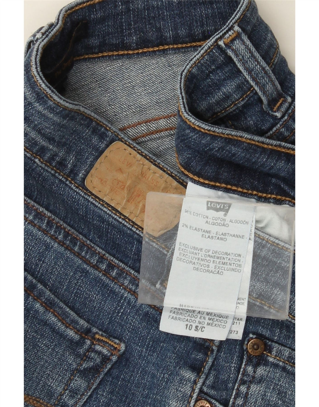 Jeans retos femininos LEVI'S US 10 grandes W30 L29 algodão azul