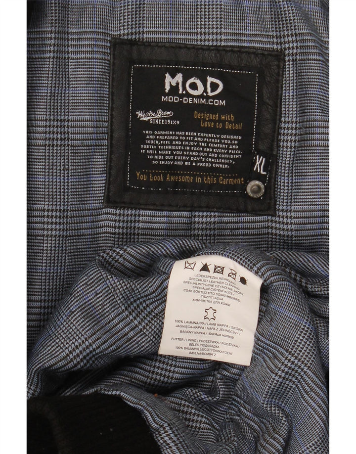 Jaqueta de couro masculina vintage UK 42 XL couro preto