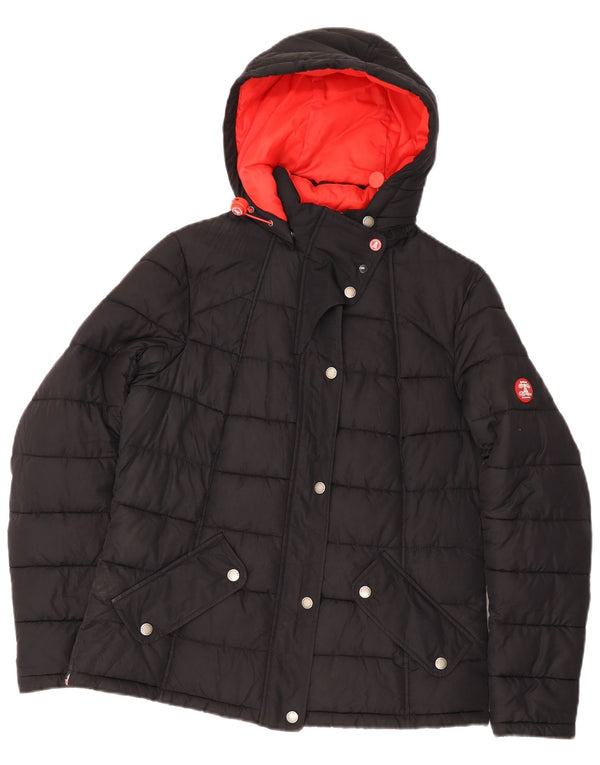 Jaqueta acolchoada com capuz feminino Barbour UK 12 médio preto