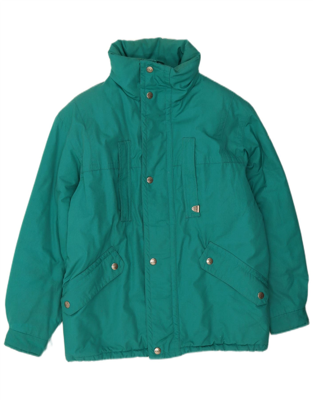 Jaqueta acolchoada com capuz masculino Fila IT 46 poliéster verde pequeno