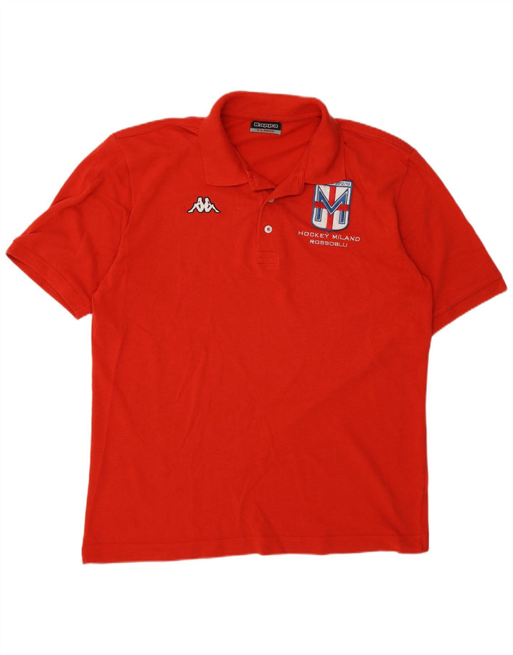Camisa pólo gráfica masculina Kappa XL algodão vermelho