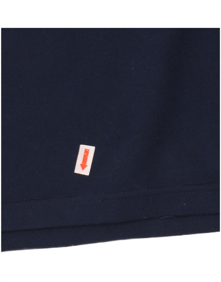 Adidas Mens Climalite Zip Neck Top Manga Longa Grande Azul Marinho Poliéster