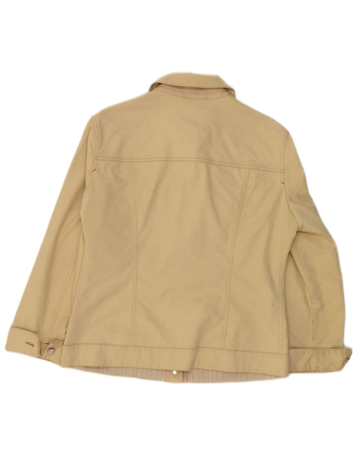 PAUL & SHARK Jaqueta jeans feminina para iate Reino Unido 16 grande algodão amarelo