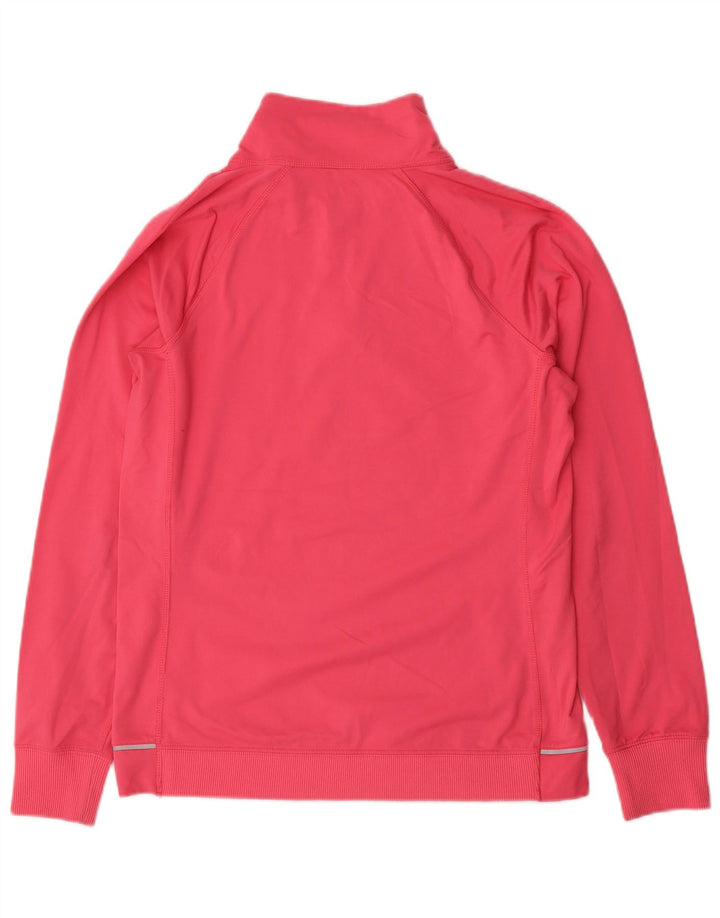 Suéter masculino IZOD com zíper e gola em poliéster rosa pequeno