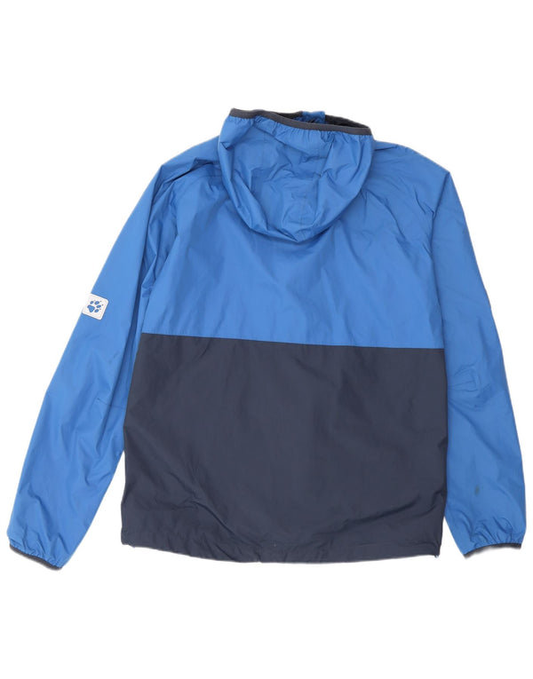 Jaqueta de chuva masculina Jack Wolfskin 15-16 anos azul colorblock poliamida