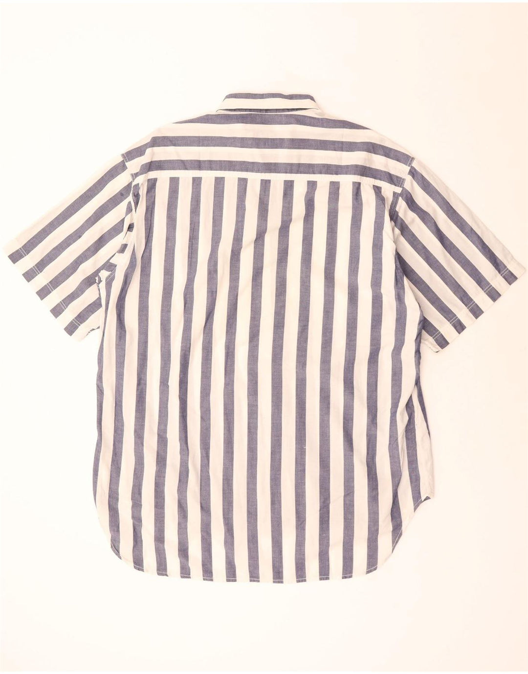 Camisa masculina de manga curta BENETTON grande listrada azul marinho