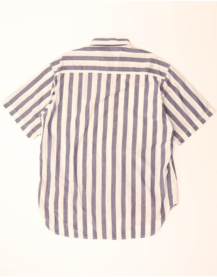 Camisa masculina de manga curta BENETTON grande listrada azul marinho