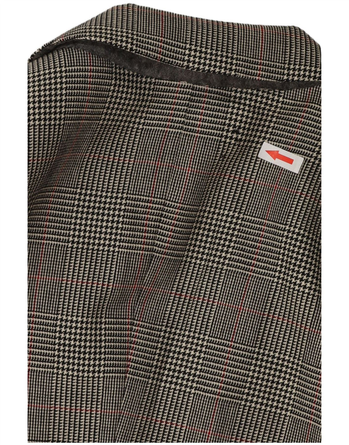 Jaqueta blazer masculina VINTAGE com 3 botões Reino Unido 38 Houndstooth cinza médio