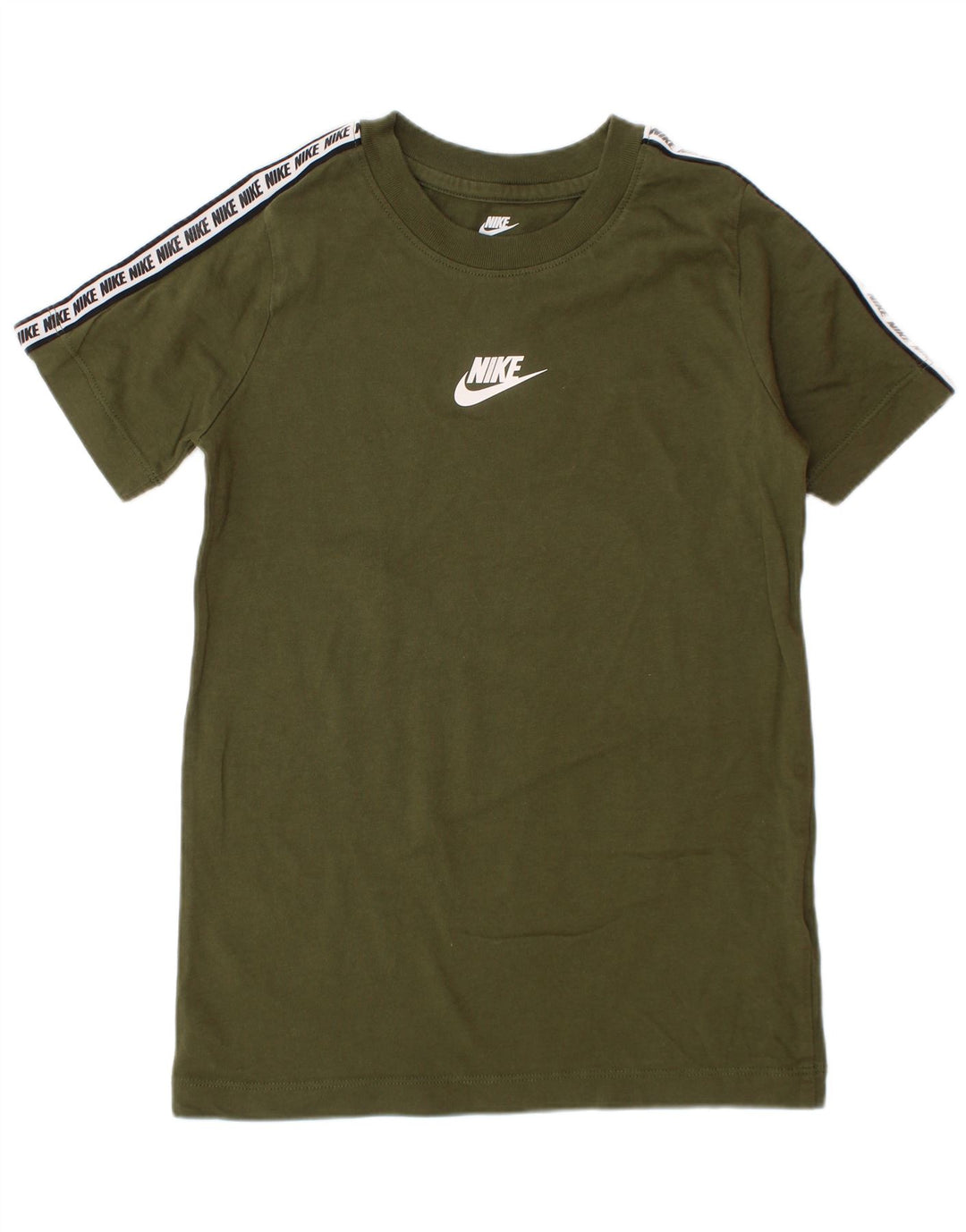 Camiseta gráfica masculina NIKE 6-7 anos XS cáqui colorblock algodão