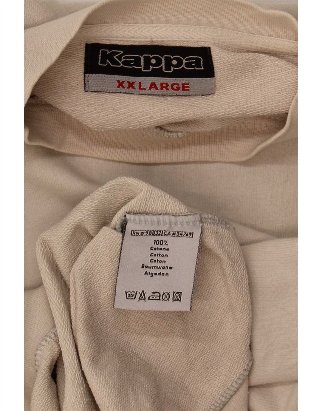 Kappa moletom masculino jumper 2XL algodão bege