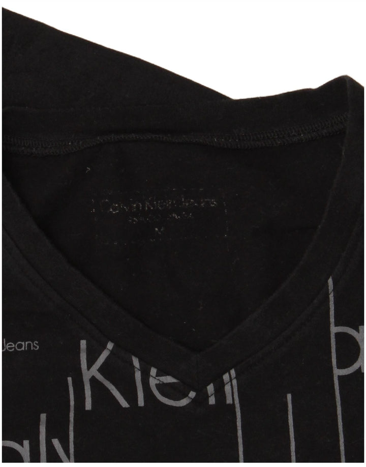 Calvin Klein Jeans Feminino Top Gráfico Manga Longa Reino Unido 12 Médio Preto