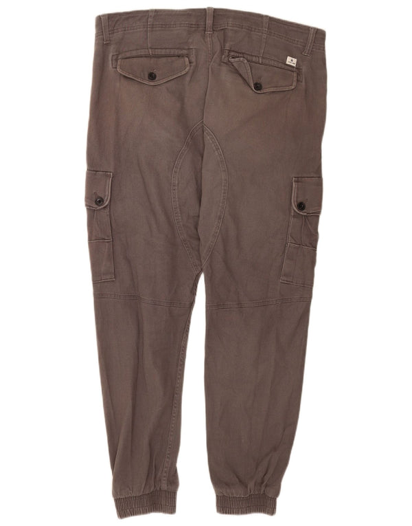 Calça cargo masculina Jack & Jones Paul Tapered Joggers W36 L27 algodão cinza