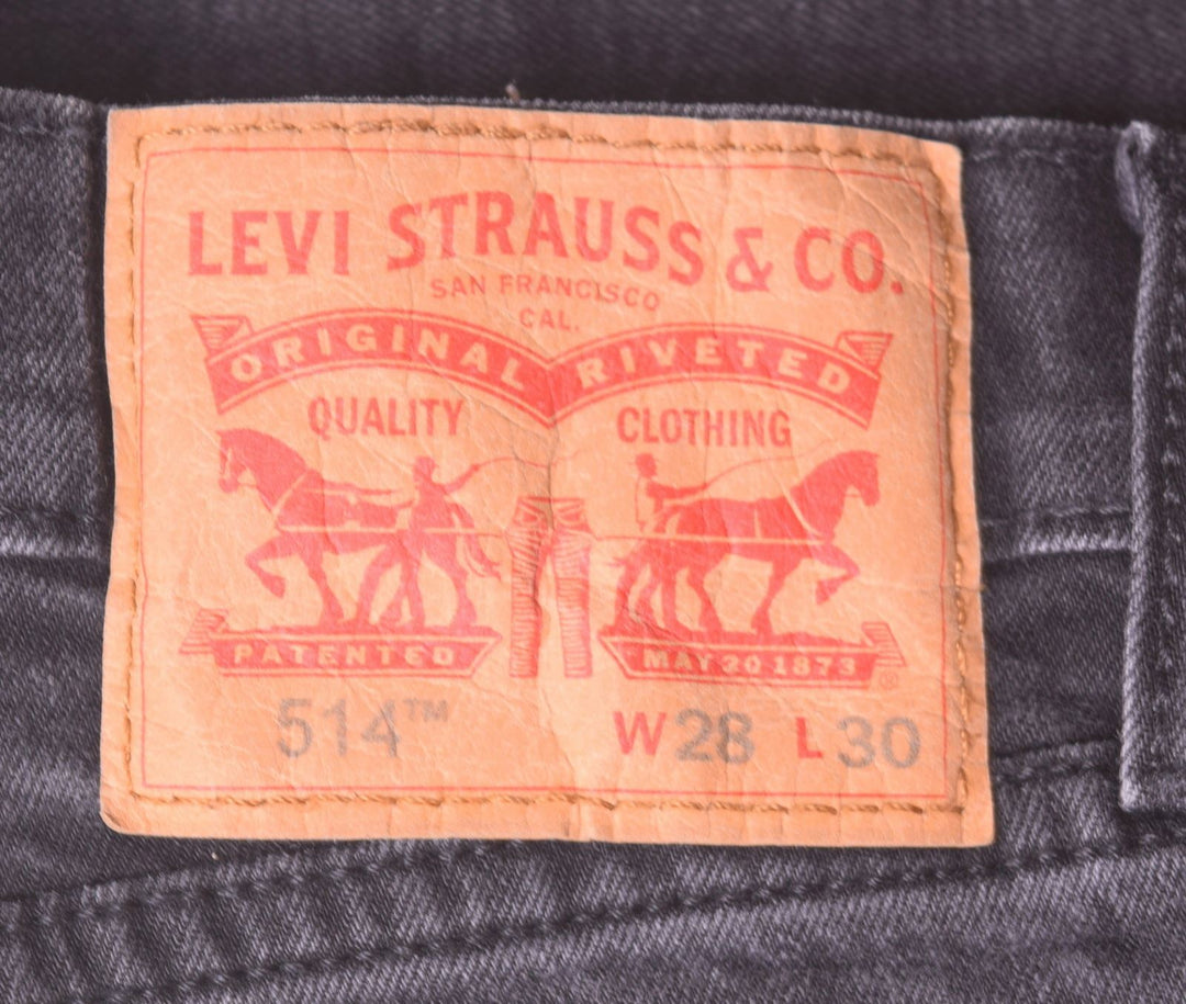 LEVI'S Feminino 514 Jeans W28 L27 Preto Algodão Slim