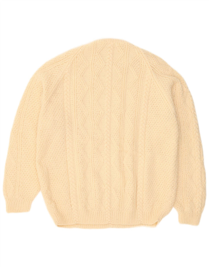 Suéter vintage masculino com gola redonda 2XL bege