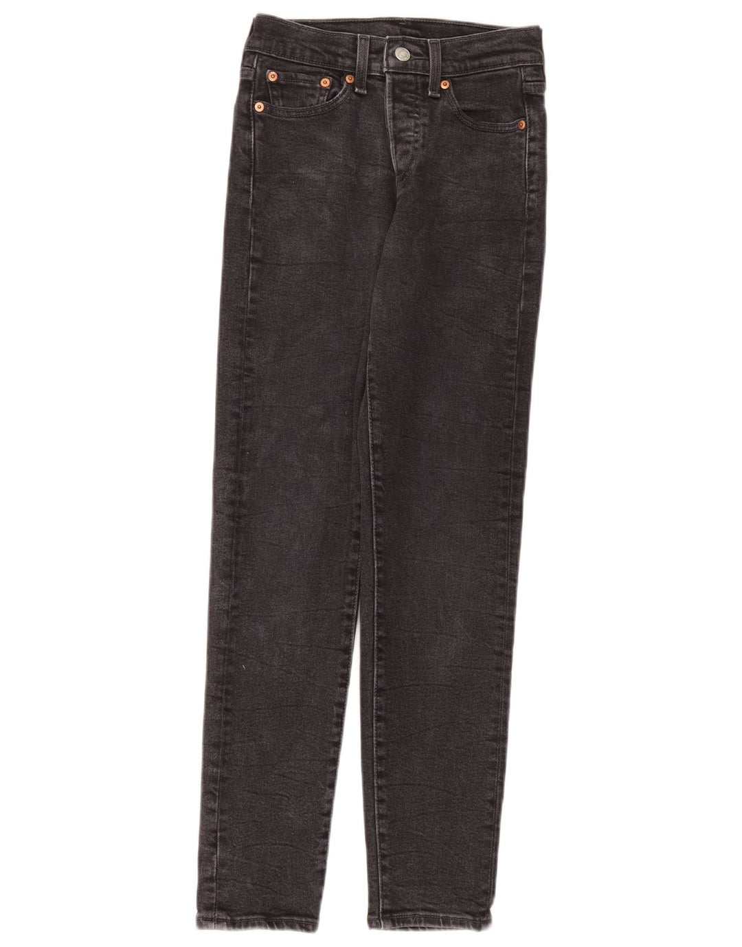 Jeans femininos Levi's Slim W24 L28 algodão cinza