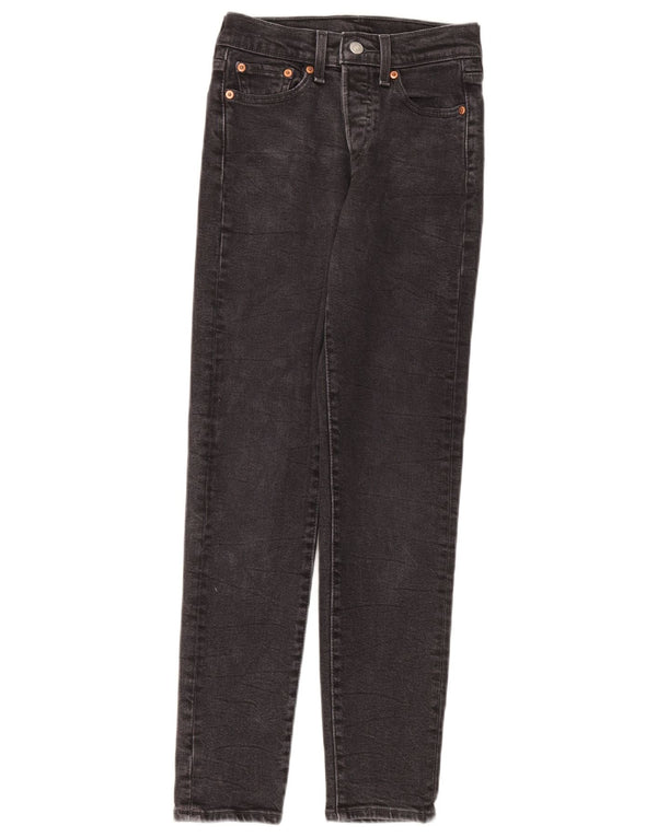 Jeans femininos Levi's Slim W24 L28 algodão cinza