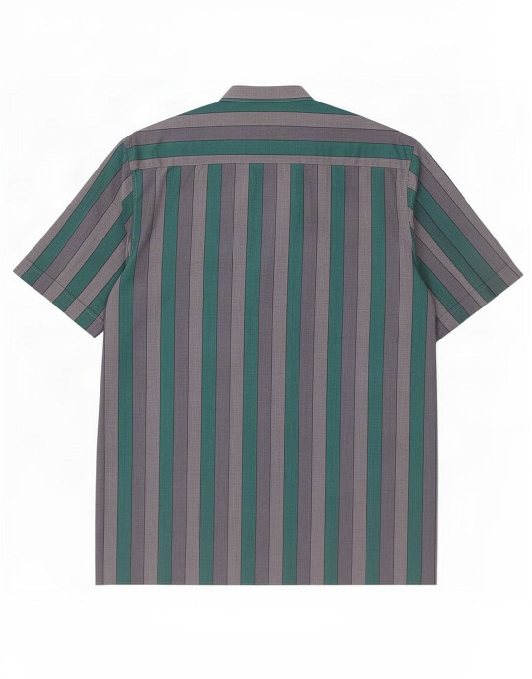Camisa masculina vintage de manga curta listrada verde média