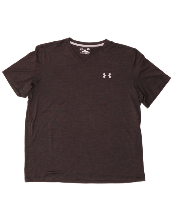 Camiseta masculina de manga curta Under Armour grande preta manchada