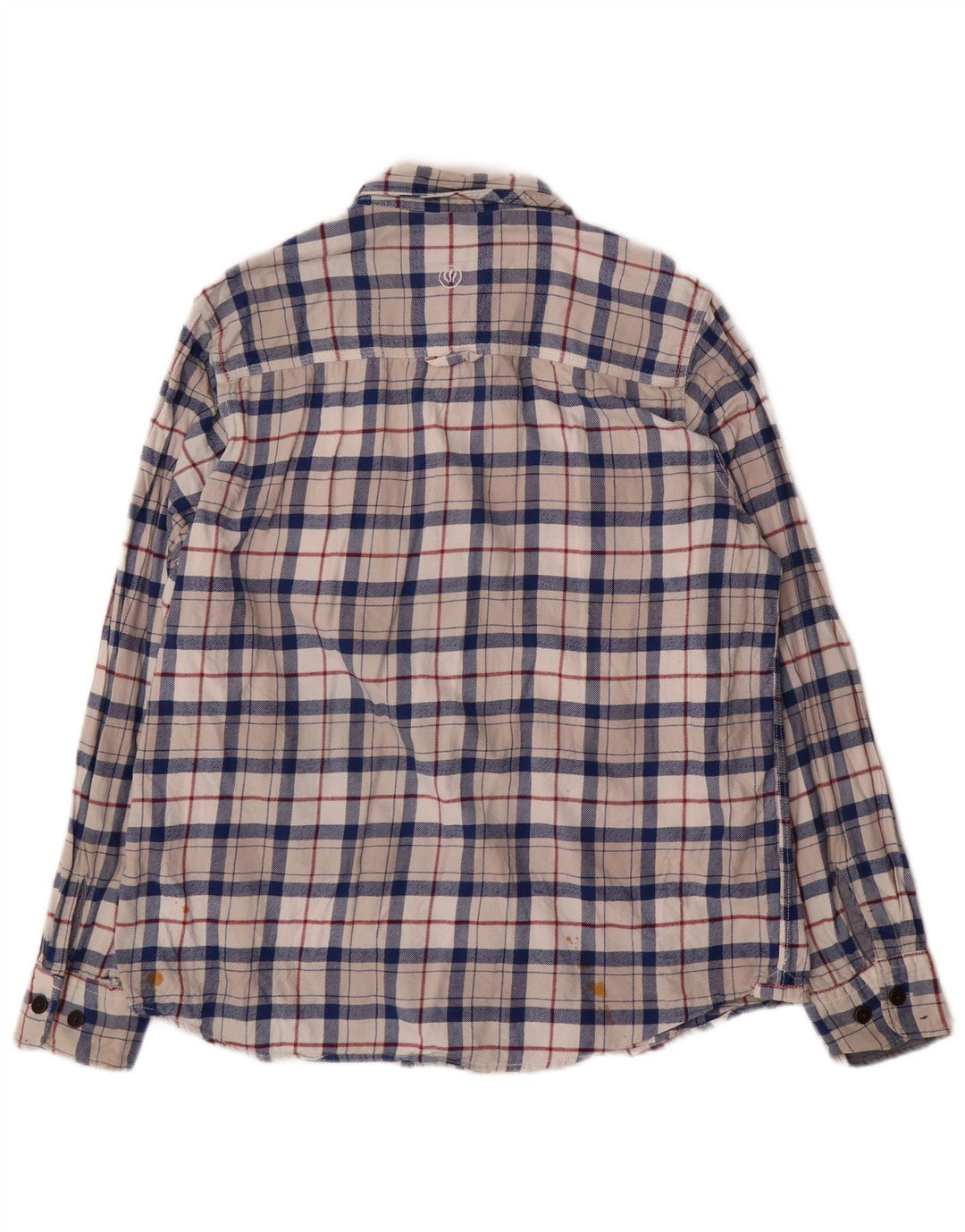 Camisa masculina de flanela Fat Face grande algodão xadrez azul
